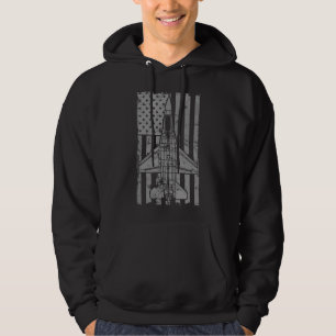 Jet Fighter Vintage Flag Hoodie