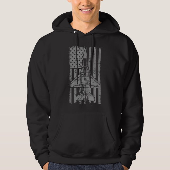Jet Fighter Vintage Flag  Hoodie (Front)