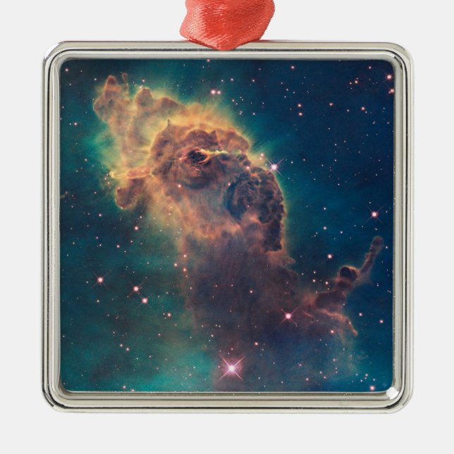 Jet in Carina Nebula Postcard Metal Tree Decoration (Front)