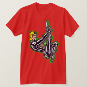 Jet Latex™/Latex Catsuit/Red T-Shirt