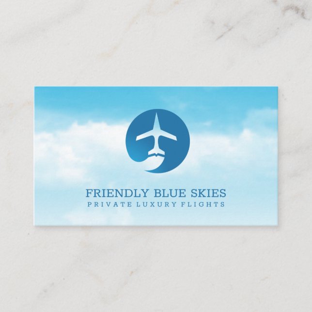 Jet Logo | Clouds and Sky Business Card (Front)