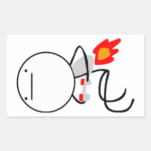 Jet Pack Guy Rectangular Sticker