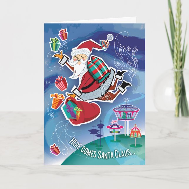 Jet Pack Santa Christmas Cards (Front)