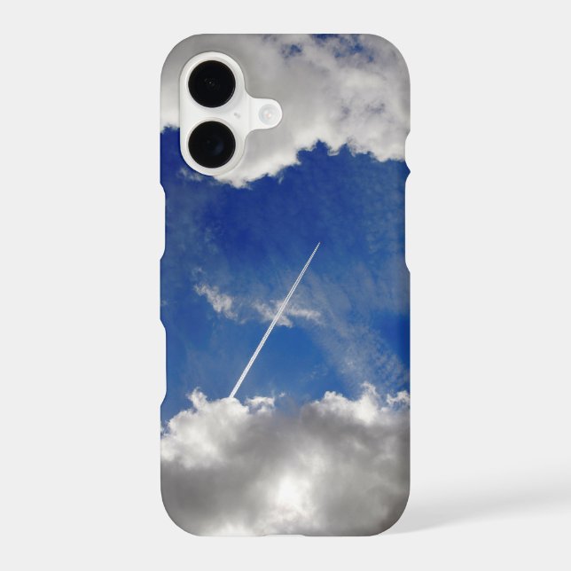 Jet plane trails between clouds (Back)