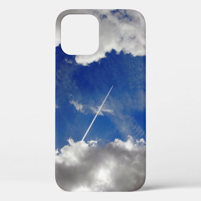 Jet plane trails between clouds Case-Mate iPhone c Case-Mate iPhone Case (Back)