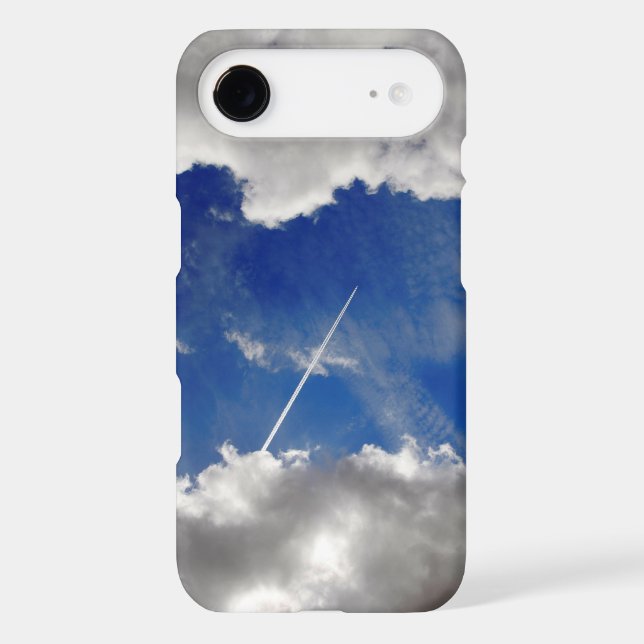 Jet plane trails between clouds Case-Mate iPhone case (Back)