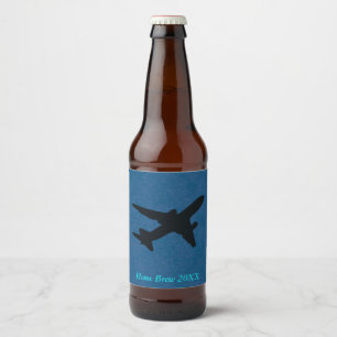 Jet Silhouette Beer Bottle Label