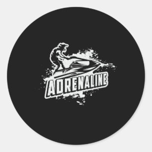 Jet Ski Adrenaline Jet Skiing Water Sports Jetski Classic Round Sticker