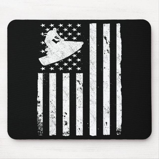 Jet ski american usa flag jetski  mouse pad (Front)