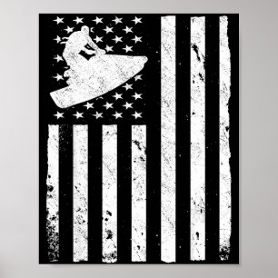 Jet ski american usa flag jetski  poster