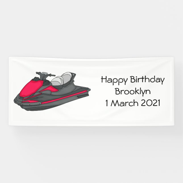 Jet ski cartoon illustration  banner (Horizontal)