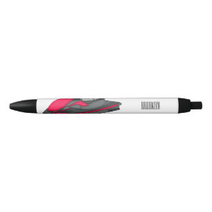 Jet ski cartoon illustration black ink pen