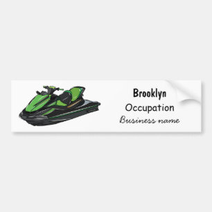 Jet ski cartoon illustration bumper sticker