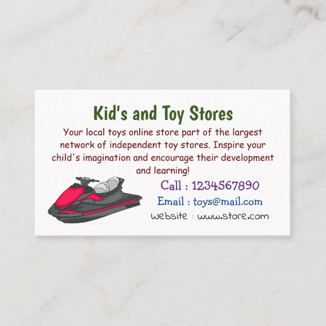 Jet ski cartoon illustration  business card (Front)