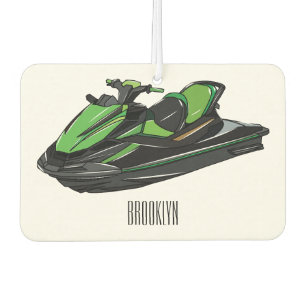 Jet ski cartoon illustration car air freshener