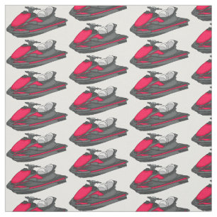 Jet ski cartoon illustration  fabric