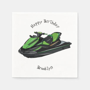 Jet ski cartoon illustration napkin