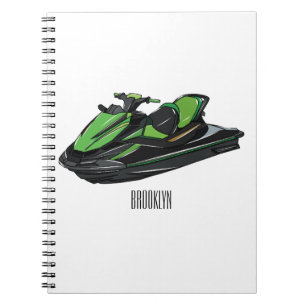 Jet ski cartoon illustration notebook