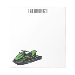 Jet ski cartoon illustration notepad