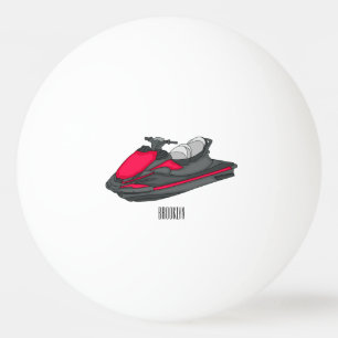 Jet ski cartoon illustration ping pong ball