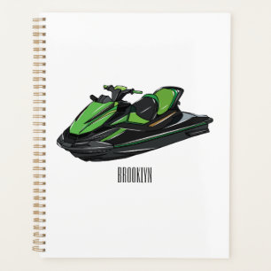 Jet ski cartoon illustration planner