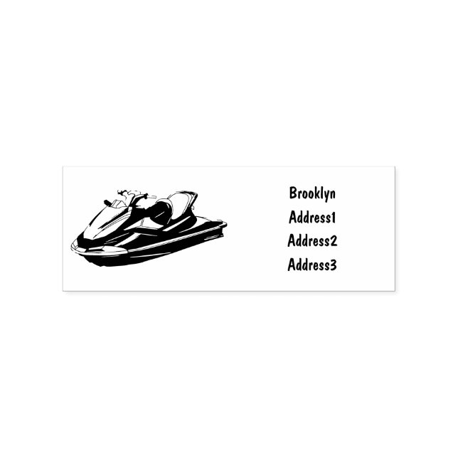 Jet ski cartoon illustration rubber stamp (Imprint)