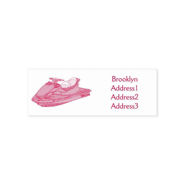 Jet ski cartoon illustration  self-inking stamp (Design)