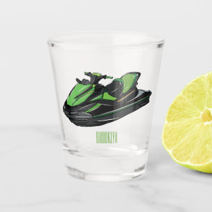Jet ski cartoon illustration shot glass