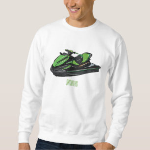 Jet ski cartoon illustration sweatshirt
