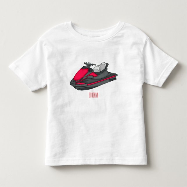 Jet ski cartoon illustration toddler T-Shirt (Front)