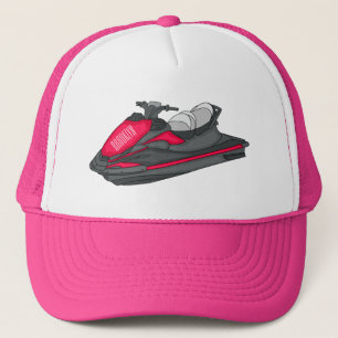 Jet ski cartoon illustration trucker hat