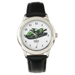 Jet ski cartoon illustration watch