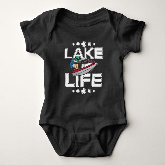 Jet Ski Gift Lake Life Beach Holiday Funny Jetski Baby Bodysuit (Front)
