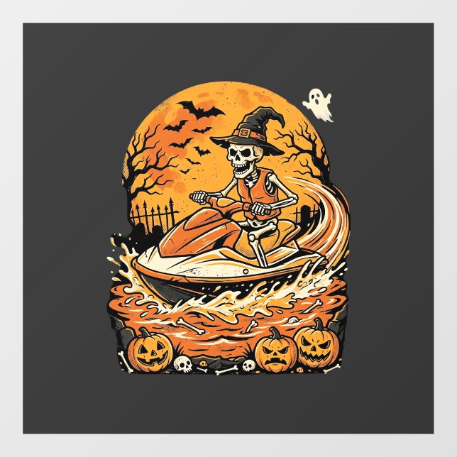 Jet Ski Halloween Skeleton Witch Pumpkin Design_1 (Sheet)