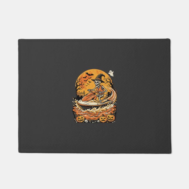 Jet Ski Halloween Skeleton Witch Pumpkin Design_1 Doormat (Front)
