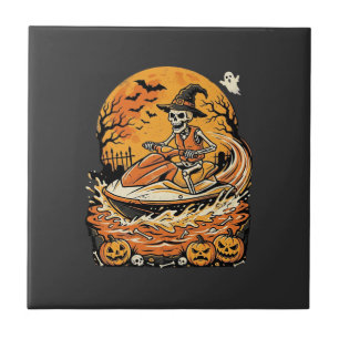Jet Ski Halloween Skeleton Witch Pumpkin Design_1 Tile