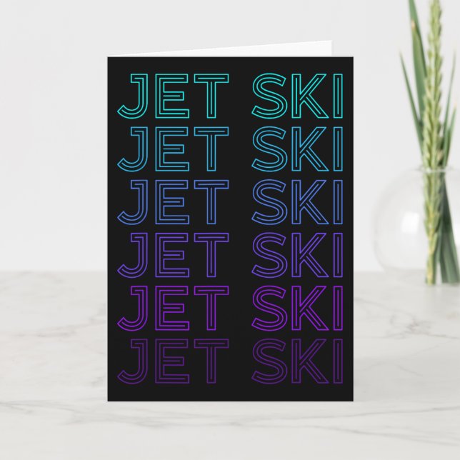 Jet Ski Jet Skiing Retro  Card (Front)