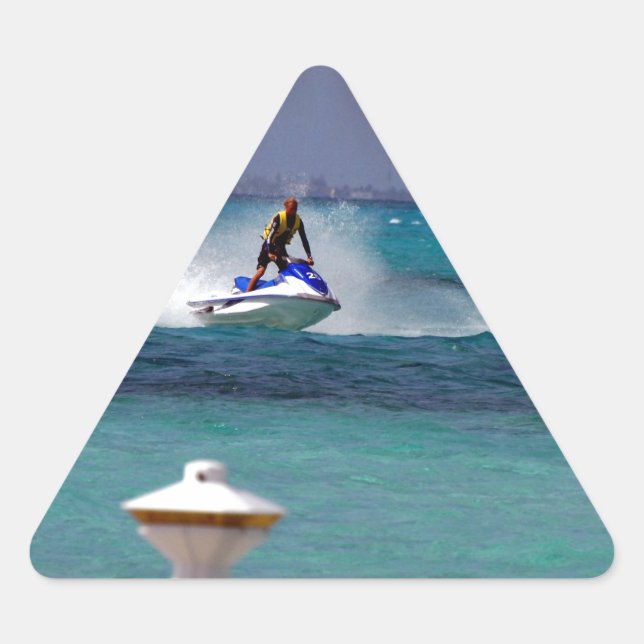 Jet Ski Paradise Triangle Sticker (Front)