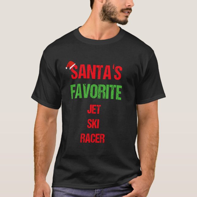 Jet Ski Racer Funny Pajama Christmas T-Shirt (Front)