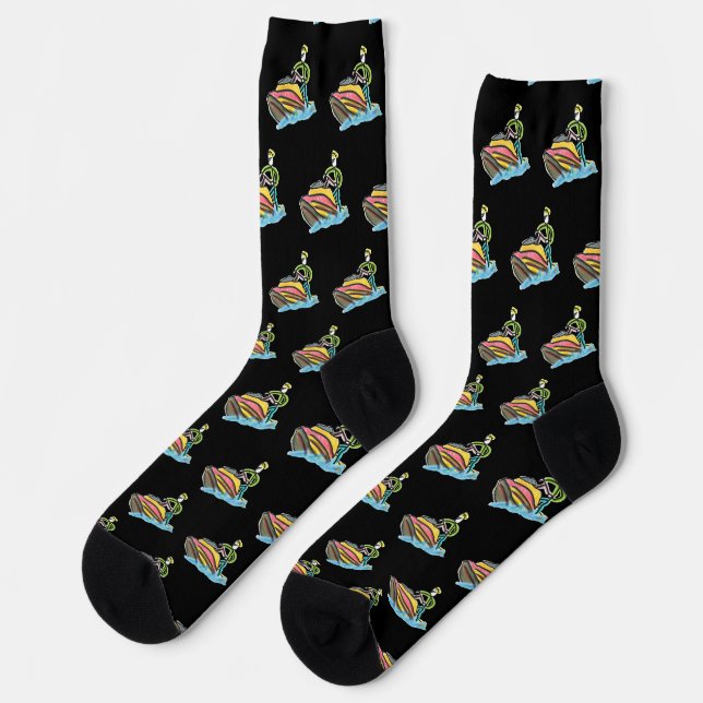 Jet Ski Stickman Socks (Left)