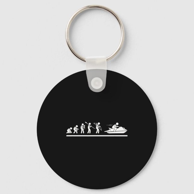 Jet skiing evolution men women funny jet ski  key ring (Front)