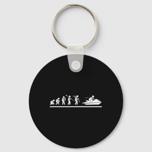 Jet Skiing Evolution Men Women Funny Jet Ski Key Ring
