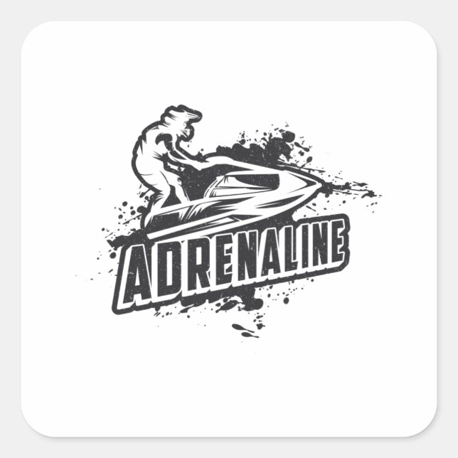 Jet Skiing Jet Ski Adrenaline Water Sports Jetski Square Sticker (Front)
