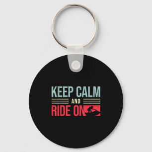 Jet skiing rider i keep calm and ride i jet skiing key ring