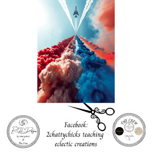 Jet Smoke Trails Red White Blue Decoupage Tissue Paper