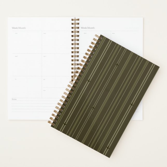 Jet Stream Stripes in Olive Green Planner (Display)