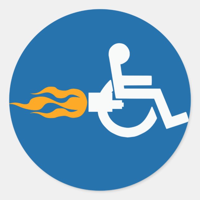Jet Wheelchair Classic Round Sticker (Front)
