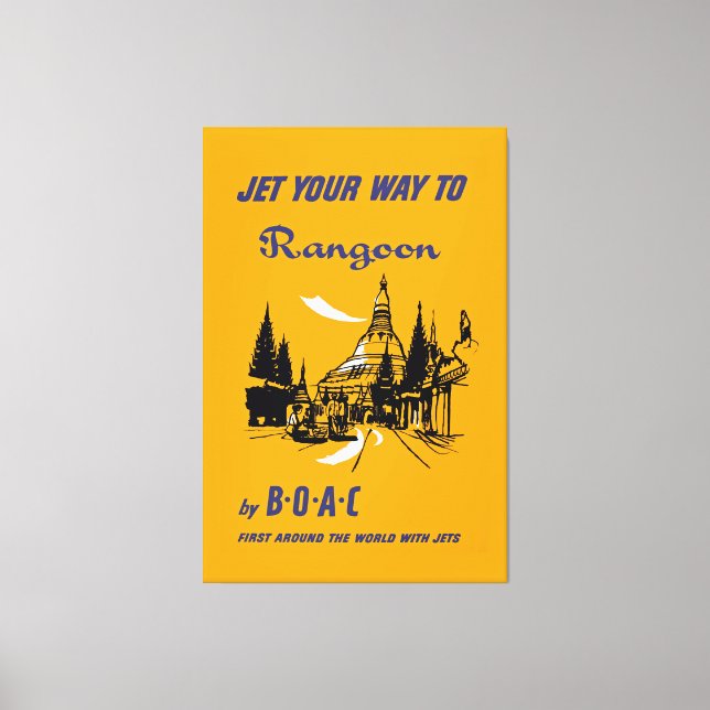 Jet Your Way to Rangoon - XL Canvas Print (Front)