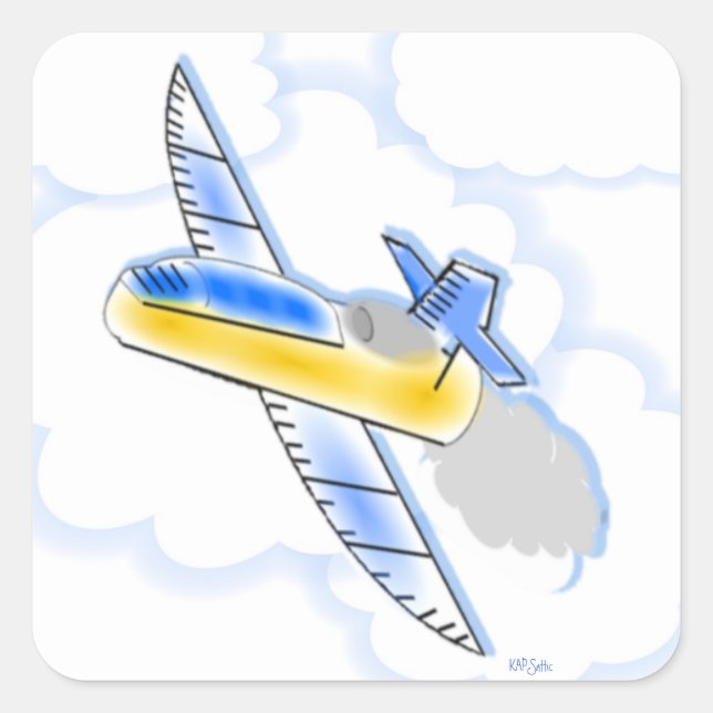 Jets Aeroplanes Flying Vehicles Planes Square Sticker (Front)