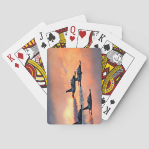 Jets Against Sunset Playing Cards
